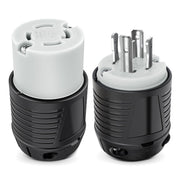 Nilight front view of L14-30 plug and inlet showing secure connection benefit