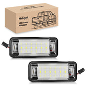 Nilight front view of license plate light pair showing fit and bright output
