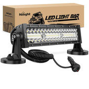 Nilight front view of 13.5-inch LED light bar showing LEDs and mounting