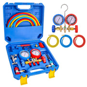 Nilight front view manifold gauge set showing gauges and handles for clear readings
