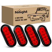 Nilight front view of oval LED taillight showing bright red signal and improved visibility