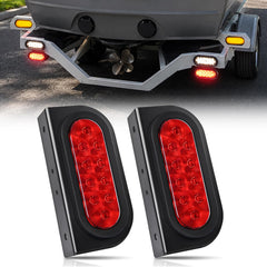 Nilight front view of oval tail light showing bright red lens and clarity benefit