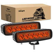 Nilight front view of two amber light bars showing compact profile and strong throw