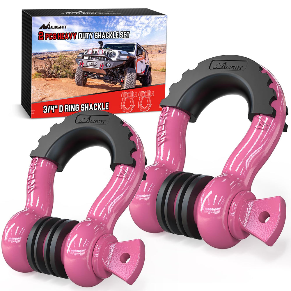 Nilight front view of packaged shackle pair showing heavy-duty build and ready-to-install convenience