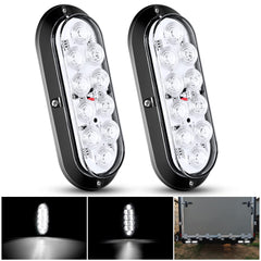 Nilight front view of 6-inch tail lights showing bright lens and quick visibility