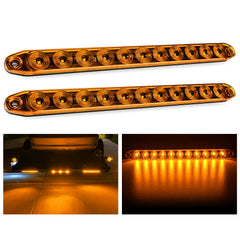 Nilight front view of 16-inch LED bar showing amber lens and compact profile for visibility