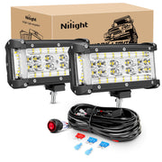 Nilight front view showing compact 5.5-inch lights and clear benefits of space-saving design