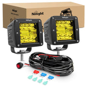 Nilight front view pair showing amber lenses and bright output benefit