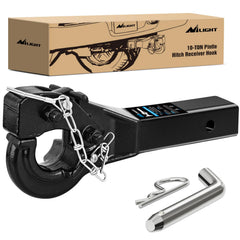 Nilight front view of pintle hitch showing durable forged steel and solid build benefit