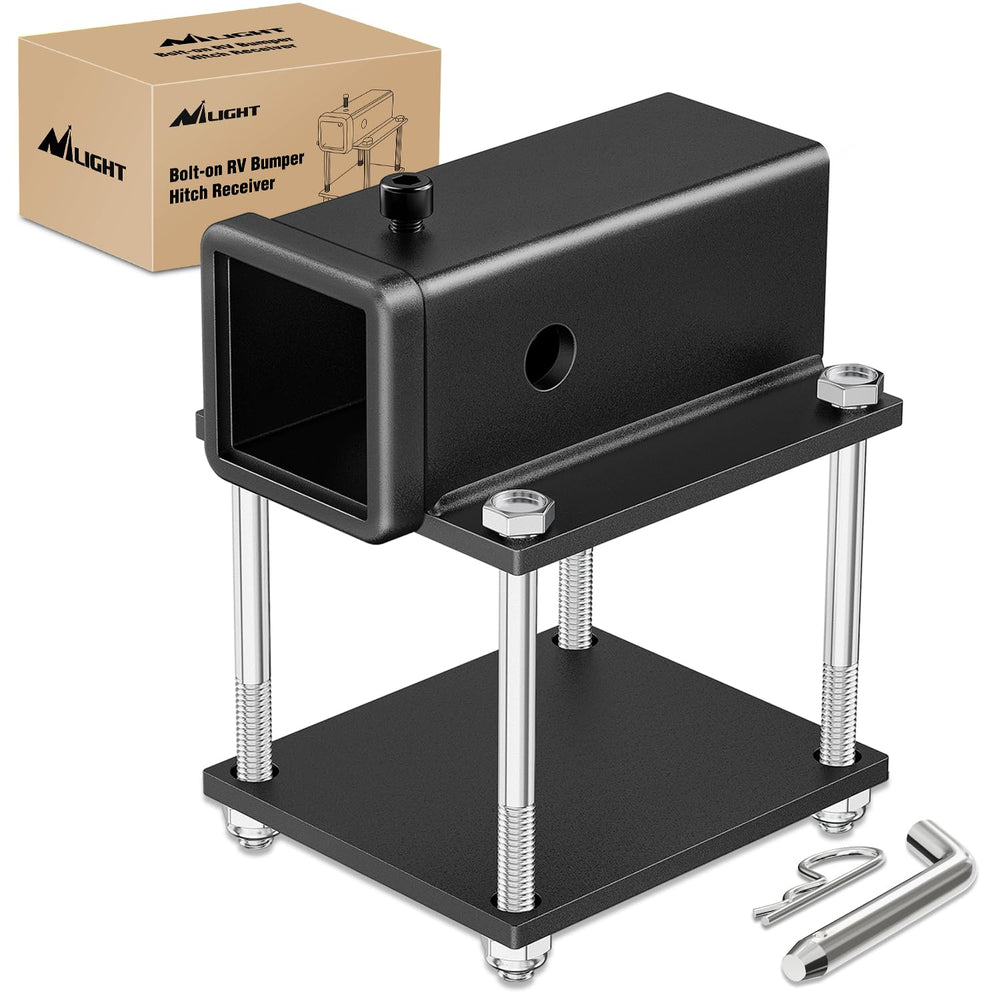 Nilight front view receiver mounted to bumper showing secure fit and compatibility