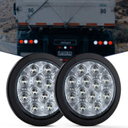 Nilight front view of round LED backup light showing bright lens and improved visibility