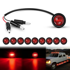 Nilight front view of round red marker light showing compact flush design and clear lens