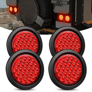 Nilight front view of round tail light showing clear lens and bright output