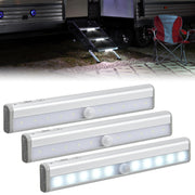 Nilight front view of three RV step lights showing compact design and instant visibility