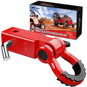 Nilight front view of 2 inch shackle hitch receiver showing robust construction and secure anchor