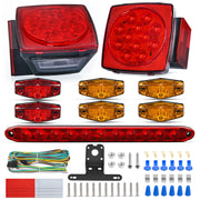 Nilight front view square LED trailer light showing bright red lens and improved visibility
