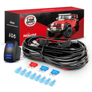 Nilight front view of complete wiring harness kit for quick installation and safety