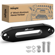 Nilight fairlead front view showing bolt pattern and protective guide benefit