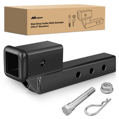 Nilight front view of hitch extension showing mount and benefits