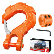 Nilight front view of winch hook kit showing bright finish and included parts for easier identification and safety