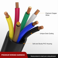 Nilight junction box internal terminals color-marked for easy identification