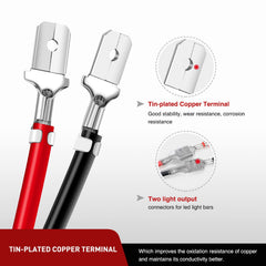 Nilight full 10ft cable laid flat beside a tape measure demonstrating length and scale