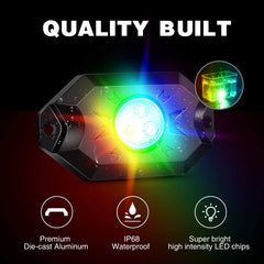 Nilight pods mounted under a truck illuminating wheel well and enhancing visibility