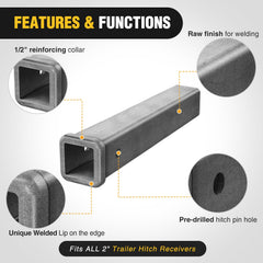 Detail of Nilight 5/8-inch hitch pin hole showing secure attachment advantage