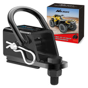 Nilight front view of receiver adapter showing square opening and benefit of versatile towing