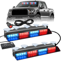 Nilight strobe front view showing red and blue LEDs for high visibility