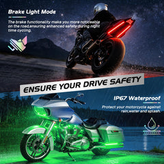 Nilight TL-35 installed under motorcycle seat highlighting accent lighting