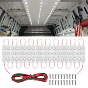 Nilight front view of van interior kit showing even bright ceiling illumination