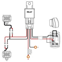 Nilight 5-pin wiring harness with switch, relay and spare fuses for safe installation