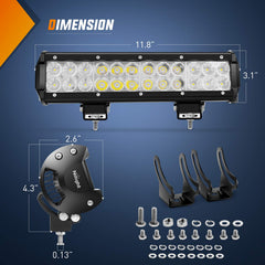 Nilight ZH084 close-up of LED array highlighting bright, long-throw output