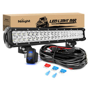 Nilight ZH082 front view showing full LED bar and lens for strong illumination