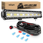 Nilight ZH409 front view showing triple-row LEDs and combined beam benefit