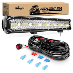 Nilight ZH409 front view showing triple-row LEDs and combined beam benefit