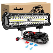 Nilight ZH411-A front view showing compact triple-row LEDs and powerful beam