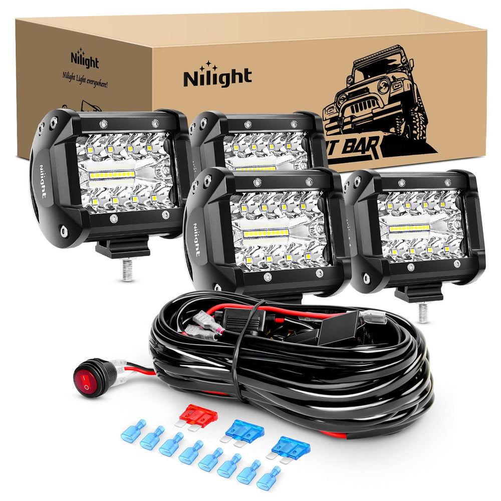 Nilight front view of pod showing clear lens and triple-row LEDs for bright output