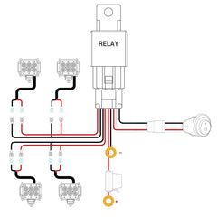 Nilight wiring harness kit displayed with relay and fuse for safe, ready installation