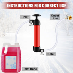 Niuyhe hand pump transferring antifreeze into tank for safe winterizing