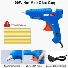NJ FOREVER 100W glue gun and high-viscosity glue sticks ready for fast dent tab adhesion