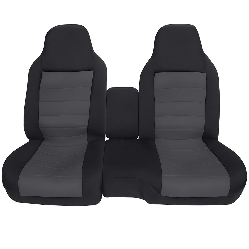 NLQR front bench seat covers front view showing neat fit and protection