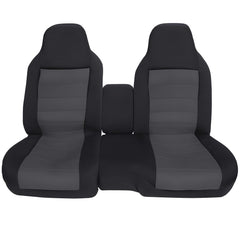 NLQR front bench seat covers front view showing neat fit and protection