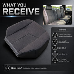 NLQR microfiber leather bolster detail offering durable edge protection