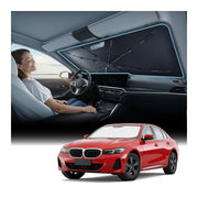 Nmoiss front view on BMW windshield showing perfect fit and interior protection
