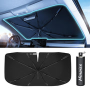 Nmoiss front view unfolded showing full windshield coverage and cooling protection