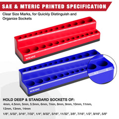 NOEAIKE close-up of size markers on socket organizer for fast identification and placement
