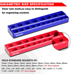 NOEAIKE close-up of printed size markers on tray slots for faster socket selection