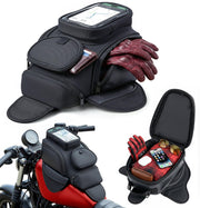 Nomad front view of tank bag showing compact profile and quick access